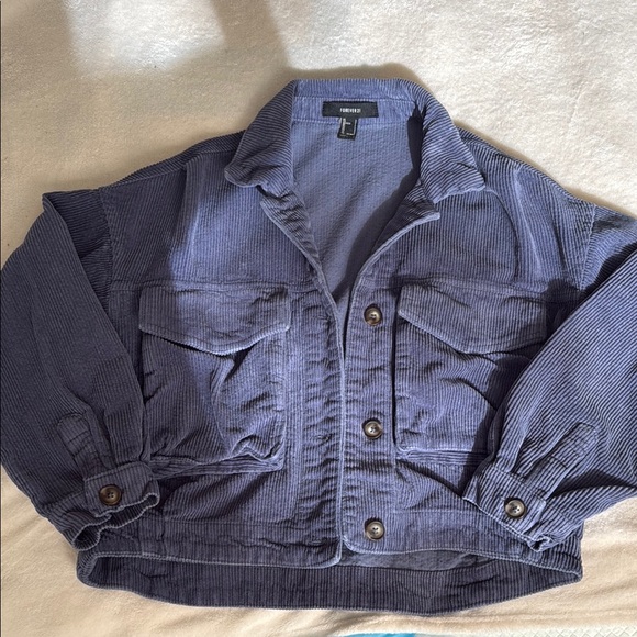 Forever 21 Jackets & Blazers - Corduroy Button-Front Jacket in Deep Navy